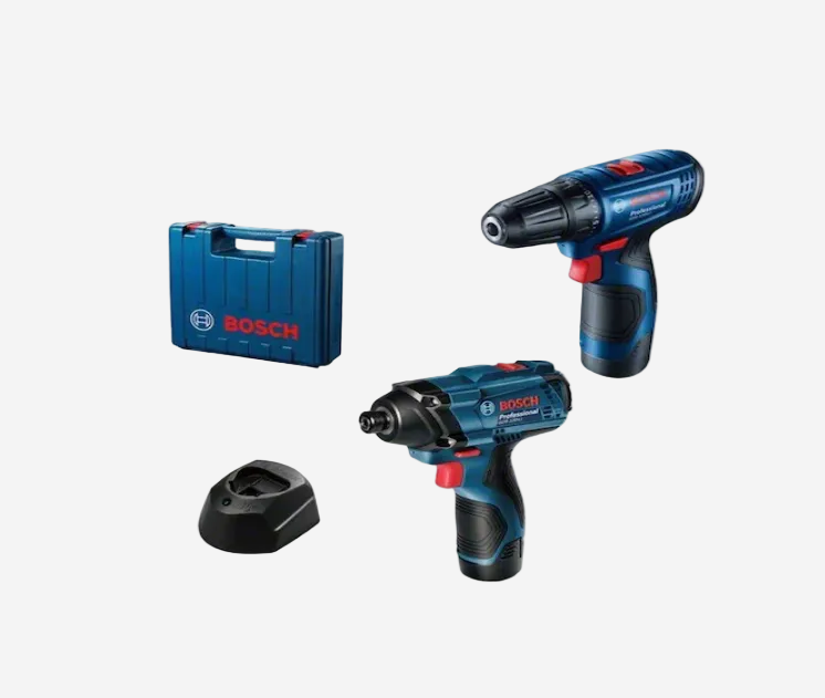 Bosch GSR 120-LI + GDR 120-LI 2x2.0Ah Çift Akülü Delme Vidalama Makinesi Set - 06019G8023