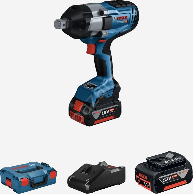 Bosch GDS 18V-1050 H Çift Akülü 5 Ah Somun Sıkma Makinesi