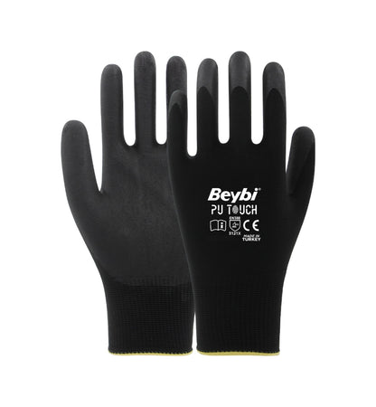 Beybi Pu Touch Polyester Örgü Pu Kaplı Iş Eldiveni 12 Çift 8 12 Çift