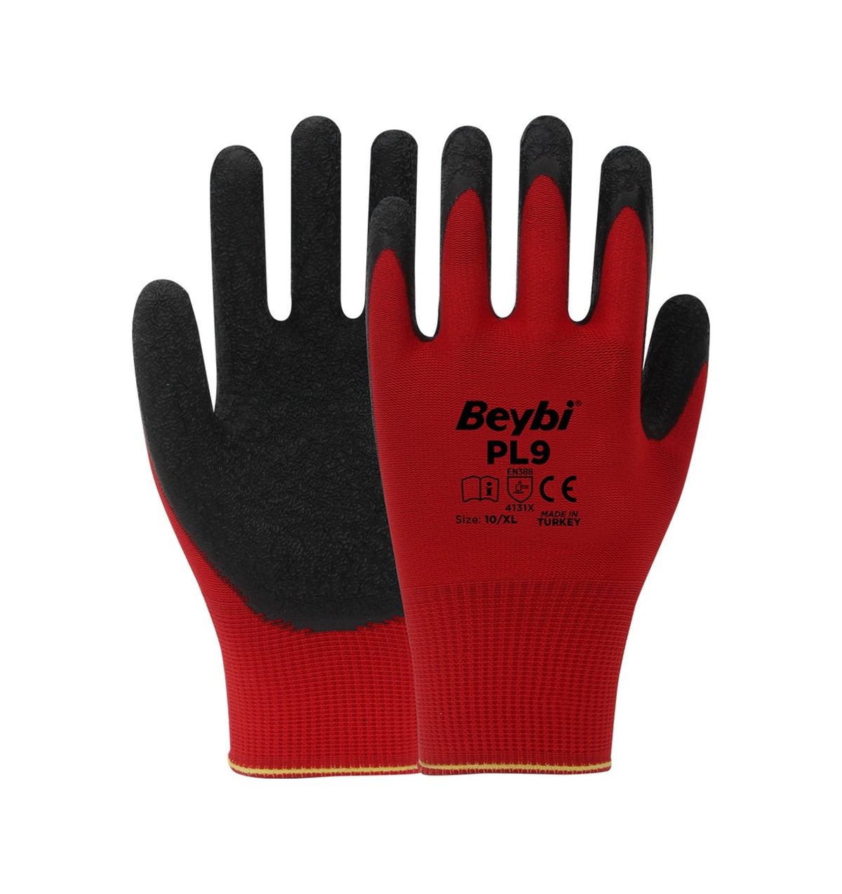 Beybi Pl9 Tırtıklı Nitril Örme Eldiven No:10 36-144-288 Çift Standart 12 Çift