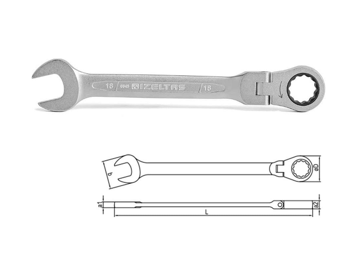 İzeltaş Mafsallı Cırcır Kombine Anahtar 12 Mm - 0345020012